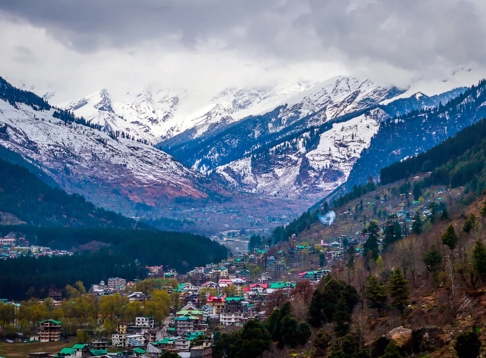 Scenic mountain view of Manali for food blog