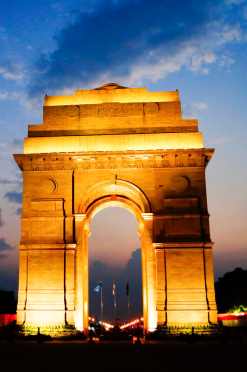 India Gate Night View with Illumination - Iconic Landmark of New Delhi